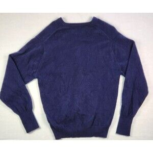 Vintage Peter Scott 100% Cashmere Sweater Made In Scotland Blue V-Neck